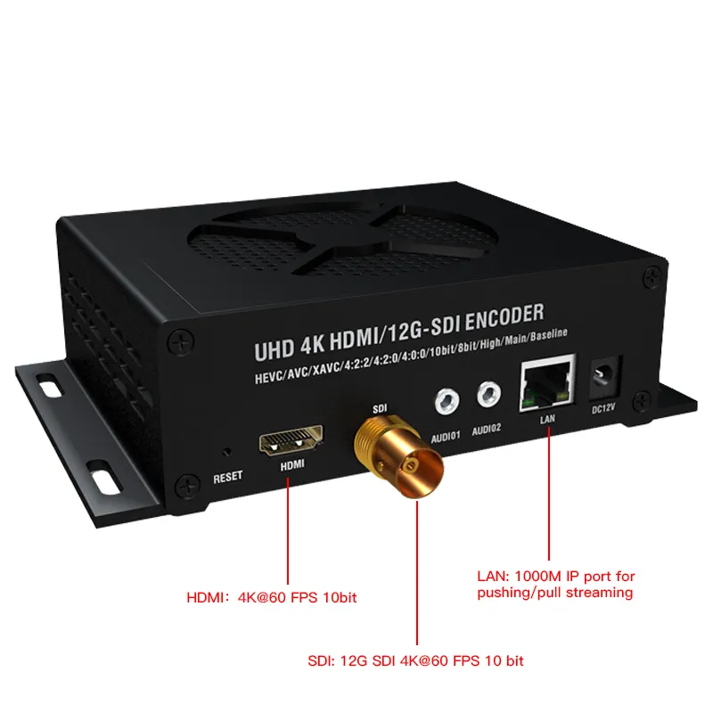 UDP Multicast UHD HD MI SDI-Encoder IPTV H264 H265 4K 60FPS IP-Video-Encoder