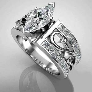 Anello dal Design a Forma di Marquise Cava, Anello Classico da Dito per Donne - Product Image 1