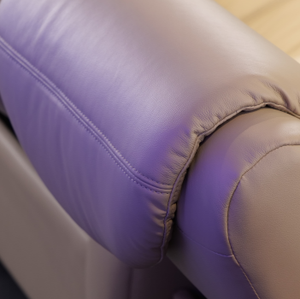 베이지 가죽 3 시트 전기 조합 홈 시어터 안락 의자 소파, 테이블 및 컵 홀더 - Product Image 5