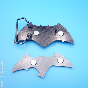 Hebilla de cinturón de metal de Batman, hebilla de aleación de zinc para hombre, diseño con símbolo de murciélago, color níquel negro - Product Image 4