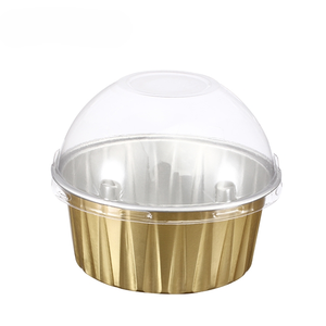 Customized Mini Disposable Aluminum Foil <b>Pan</b> PET <b>Lid</b> Colored Oven Safe Food Grade 125ML Capacity Cake Container for Takeaway - Product Image 5