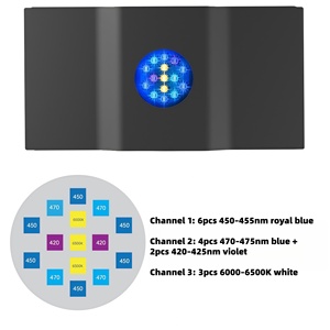 Spectra Aqua Knight V3 60W Moderne Vierkante <span class=keywords><strong>LED</strong></span> Aquariumlamp voor Bureaublad, 3 Dimbare Kanalen, 40-60cm Koraalrif Visbak - Product Image 5