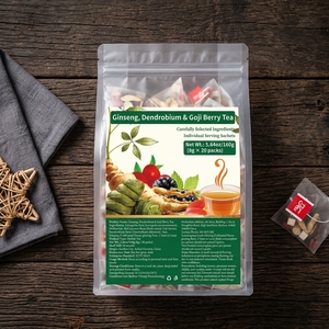 Thé en gros au ginseng, dendrobium et baies de goji pour le soutien immunitaire, l'énergie, la minceur, la détoxification, la perte de poids et un <span class=keywords><strong>ventre</strong></span> <span class=keywords><strong>plat</strong></span> – Marque privée OEM/ODM - Product Image 1