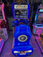 Machine de jeu de course à monnayeur pour enfants Rouge et Bleu
