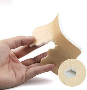 Bantalan rias tracheostomi poliester silikon tahan air penutup tabung pengencang luka dengan lubang kunci untuk operasi leher - Product Image 2