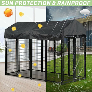 Kandang Anjing Luar Ruangan Berkualitas Tinggi dari Baja Karbon Anti Air dengan Lapisan Bubuk Pelindung UV, Tersedia dalam Berbagai Ukuran, Dilengkapi Atap - Product Image 2