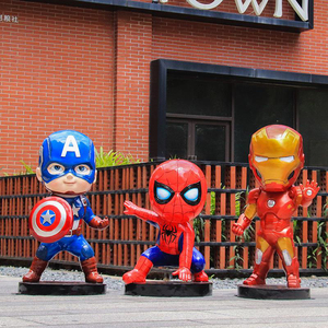 Sculpture de <span class=keywords><strong>super</strong></span>-<span class=keywords><strong>héros</strong></span> en résine de fibre de verre FRP de grande taille, personnage de dessin animé Marvel, Transformers, Spider-Man, <span class=keywords><strong>Batman</strong></span>, fabriquée par le fabricant - Product Image 4