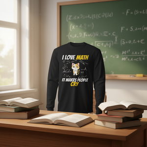 T-shirt à manches longues « J'aime les mathématiques, ça fait pleurer les gens » - Cadeau pour professeur de mathématiques - Product Image 3