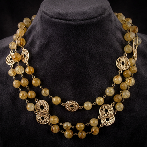 Art Palace Women's Vintage <b>Beaded</b> <b>Necklace</b> With Agate Natural Stone Geometric Design Everyday Wear - Product Image 1
