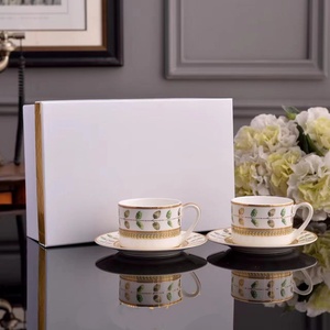 Classic Bone China Afternoon <b>Tea</b> Gold-Rimmed Cup Saucer Kettle <b>Set</b> Cup and Saucer for gift - Product Image 1
