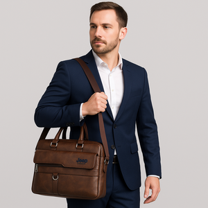 Nouveau Sac à Main <span class=keywords><strong>Homme</strong></span> en Cuir PU 2025 Grande Capacité, <span class=keywords><strong>Serviette</strong></span> d'Affaires pour Ordinateur, Sacoche Bandoulière pour Hommes - Product Image 1