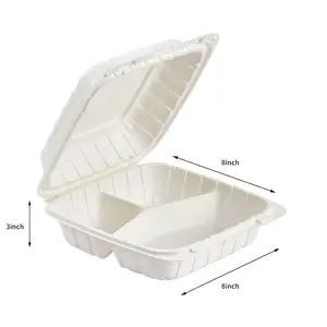 Plastic Clamshell Take Out Food Containers, Heavy Duty To-go Disposable Lunch Box For Cake, Sandwich, Salad, Dessert, Restaurant