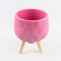 Ventes en gros de pots de fleurs en béton colorés avec un design en relief, pots de fleurs d'intérieur, pots de fleurs pour plantes succulentes, pots de fleurs de dessin animé