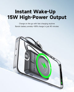 10000 MAh High Capacity 18W 20W 3A Fast Charging Magnetic Wireless <b>Charger</b> Lanyard Li-Polymer Battery 15W Bank Built-in - Product Image 4