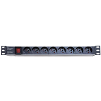 PDU 1U 19 pouces 8 ports type EU/français à montage en rack, unité de distribution d'alimentation en aluminium/plastique