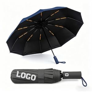 Parapluie de luxe pliable automatique de haute qualité, 24 baleines, résistant au vent, anti-UV, personnalisable avec impression de logo, vente en gros - Product Image 1