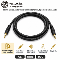 Câble audio stéréo auxiliaire pour voiture avec connecteurs 3,5 mm vers 3,5 mm plaqués or, gaine en PVC et blindage combiné pour ordinateur et autoradio - En stock