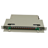 Panneau de brassage optique 12 cœurs FC 1U 19 pouces pour montage en rack, cadre de distribution optique robuste en acier laminé à froid