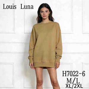 Abito Felpa Oversize Louis Luna H7022-6 M/L XL/2XL Cammello - Product Image 3