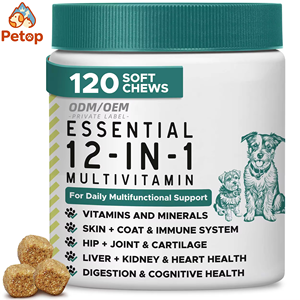 Petop OEM/ODM Integratori Multivitaminici Masticabili per <span class=keywords><strong>Cani</strong></span> - Supporto Naturale per Articolazioni e Anca con Omega-3 e Glucosamina Biologica - Product Image 1