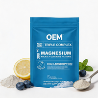 Poudre d'électrolyte de glycinate de magnésium super naturel très vendue pour femmes, 15g en sachets pour boissons