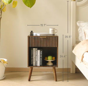 Comodino Moderno Minimalista per Camera da Letto, Mobile Multifunzionale con Vano Portaoggetti - Product Image 2