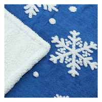 Meilleure vente marron 100% Polyester couverture de flocons de neige de Noël vacances doux en peluche jeter surdimensionné Jacquard Sherpa couverture