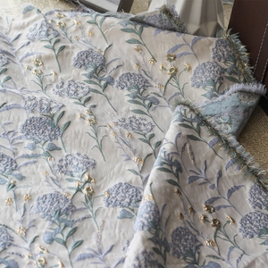 100% tela de diseñador de poliéster tejido jacquard brocado tela para vestido ropa 3D patrón de flores jacquard - Product Image 5