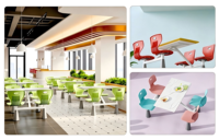 Ensembles de tables à manger extensibles modernes, élégantes, en bois, de conception compacte, rectangulaires, pour usage commercial et scolaire, vente en gros