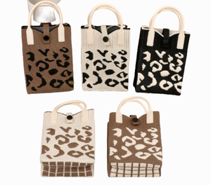 Bolso cruzado de punto al por mayor para teléfono, lindo mini bolso de mano de punto para mujer, bolso tote - Product Image 1