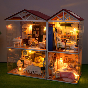 บ้านจำลองไม้ประกอบเอง DIY ขนาดเล็ก 13ซม.*13ซม.*12ซม. ของขวัญวันเกิด ปีใหม่ ฉากบ้าน - Product Image 5