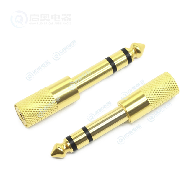 Qiao QA-YPC- Low Noise Gold Copper Audio Jack Guitar Cable 6.35mm Male to 3.5mm Female Mono Plug Connector Accessory Headphone