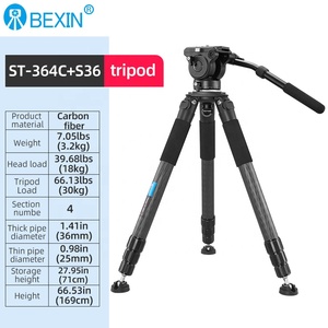 BEXIN ST364C Professional Heavy Duty Sợi Carbon Linh Hoạt Chủ Máy Ảnh <span class=keywords><strong>Tripod</strong></span> Hỗ Trợ Dslr <span class=keywords><strong>Tripod</strong></span> Đứng Cho Máy Quay Video - Product Image 4