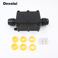 Boîte de jonction électrique miniature Deenlai IP68 2 voies IP67 IP68 Connexion de fils Électronique 41A Boîtier étanche FSH713 avec borne