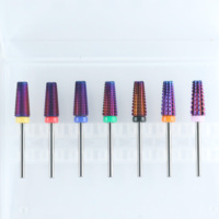 5 en 1 carbure de tungstène professionnel manucure forets à ongles coupe droite sécurité pour usage professionnel polisseur à ongles