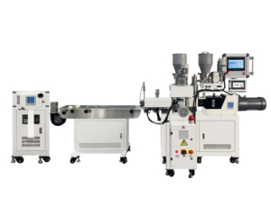 Hoàn thành đồng xoay song song đôi vít pelletizing dây chuyền sản xuất cho EPE/pvdf Micro PELLET đùn hạt động cơ PLC - Product Image 2