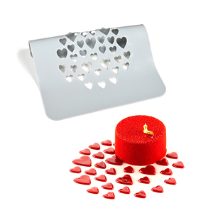 Plantilla Decorativa para Pasteles en Forma de Corazón, Molde Cuadrado para Hornear, Hoja con Patrón de Repostería para Postres y Fondant - Product Image 4