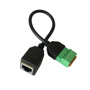 موصل محطة طرفية بزنبرك RJ45 أنثى إلى 8 دبوس, مقبس RJ45 8P8C إلى AV 8 دبوس ، كتلة طرفية بمسمار