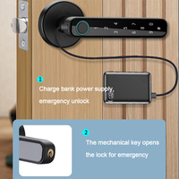 Poignée de porte intelligente de sécurité avec serrure à mortaise, serrures et clés, serrure de porte principale pour la maison, bouton de porte extérieur, serrures de porte électroniques