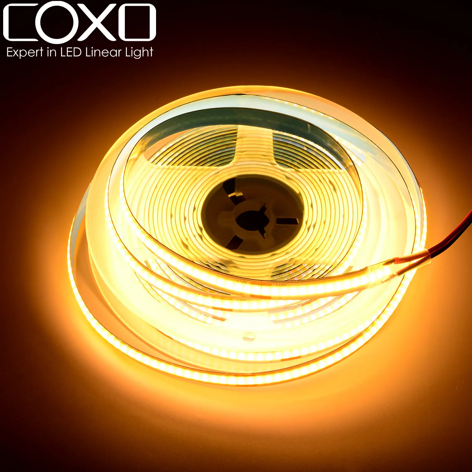 شريط إضاءة ليد COXO cob شريط إضاءة 480led rohs شريط مرن ، ce ce ، k 24v 12v tiras luces cob أضواء شريط ليد