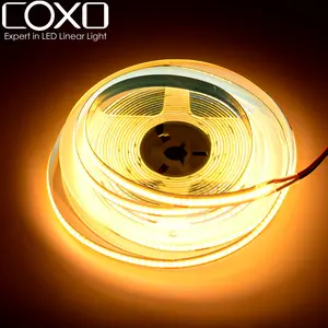 COXO cob led şerit ışık 480led ce ul rohs esnek bant 3000k 4000k 6500k 24v 12v tiras luces cob led şerit ışıkları