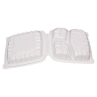 Boîte alimentaire jetable en plastique HSQY 6*6 9*6 MFPP avec couvercle pour emballage de repas en restaurant