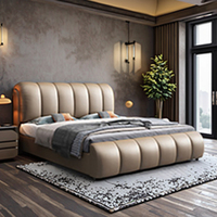 Vente en usine de meubles de chambre à coucher lit King Size avec rangement au design moderne lit double de luxe pour la chambre
