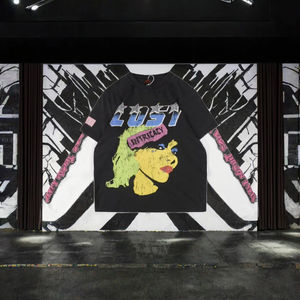 Camiseta de Manga Larga para Hombre, Estilo Vintage Lavado, Color de Moda Urbana, Estampado en Caliente, Tejido de Punto, 100% Algodón, Casual, Digital - Product Image 3