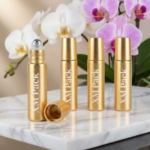 Premium Transparent Glass Cylinder <strong>Roller</strong> Bottle Cooling Essential Oil <strong>Perfume</strong> 10ml Silk Screen Printed Luxury Carton Bottle - Product Image 3