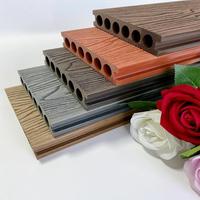 Planches de terrasse en composite WPC pour extérieur |   Plancher de terrasse creux de 4 m avec surface lisse et rainurée