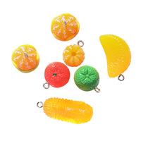 Aksesoris Perhiasan Resin Buah Mini Simulasi 7 Seri Oranye, Liontin Segmen Daging Buah, Gantungan Tas DIY