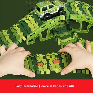 Juguetes <span class=keywords><strong>de</strong></span> Pista <span class=keywords><strong>de</strong></span> Dinosaurios DIY, 320 Piezas, Coche Eléctrico sobre Rieles, Combinación Libre, <span class=keywords><strong>Juegos</strong></span> <span class=keywords><strong>de</strong></span> Desarrollo, Rompecabezas Mágico, Set <span class=keywords><strong>de</strong></span> Pista <span class=keywords><strong>de</strong></span> 7.5cm, Paraíso <span class=keywords><strong>de</strong></span> Dinosaurios - Product Image 4