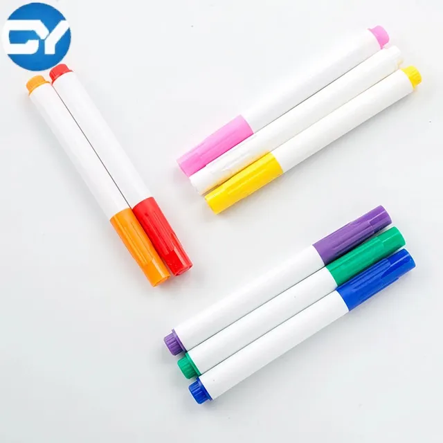 Caneta de ponta de feltro com logotipo personalizado, conjunto de caneta marcador multicolor para tinta em tecido permanente