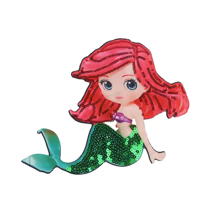 Beautiful Mermaid Design Custom Iron on Patch Embroidery - China